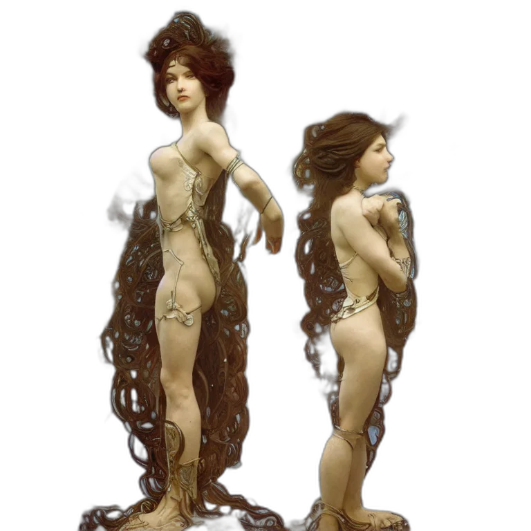 hair, concept art, fantasy art, 3d render transparent PNG cut-out
