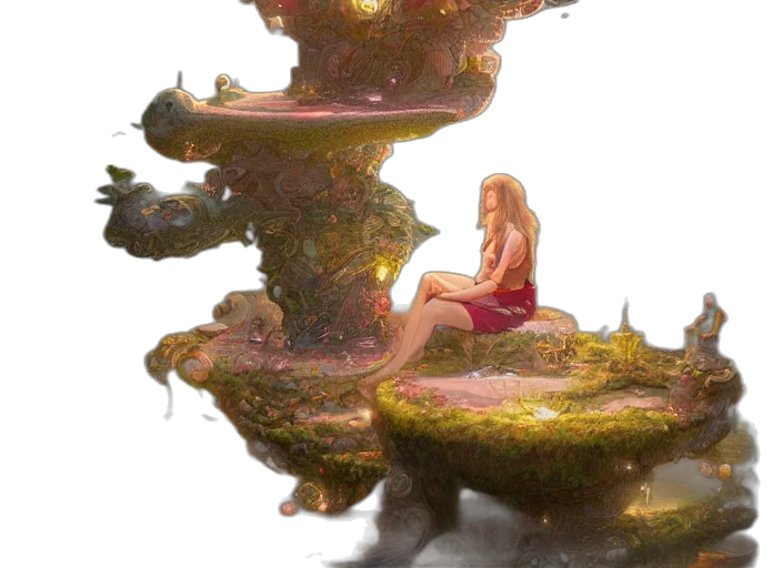 tree, crown, dress, fantasy art transparent PNG cut-out