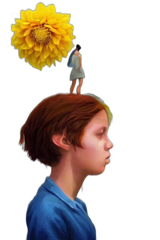 face, crown, hair, flower transparent PNG cut-out