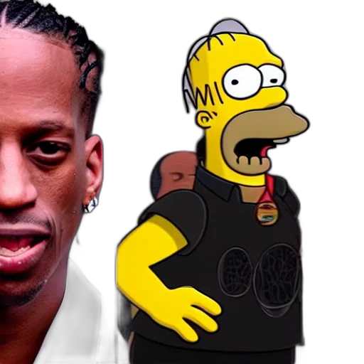 travis, scott, homer, simpson transparent PNG cut-out