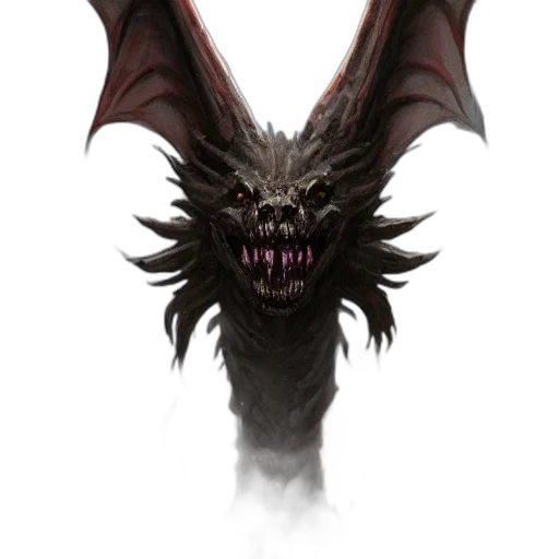 dragon, creature, staff, mask transparent PNG cut-out
