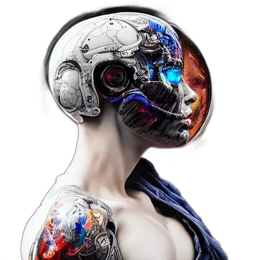 robot, mask, face, cyberpunk transparent PNG cut-out