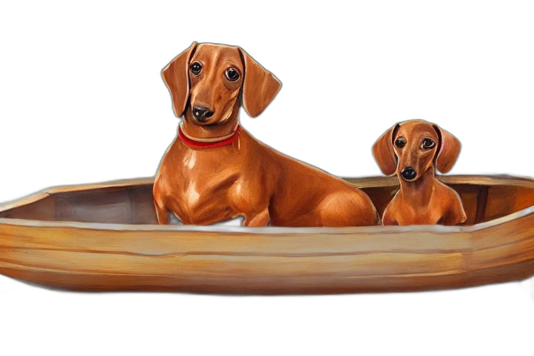 photorealistic, 3d render, brown, dachshund transparent PNG cut-out