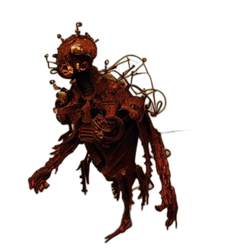 robot, creature, staff, mask transparent PNG cut-out