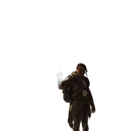 dragon, creature, jacket, staff transparent PNG cut-out
