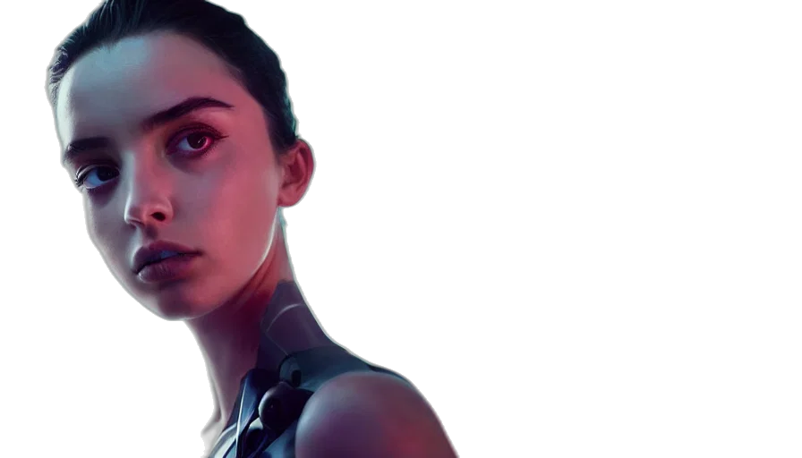 face, robot, cyberpunk, concept art transparent PNG cut-out