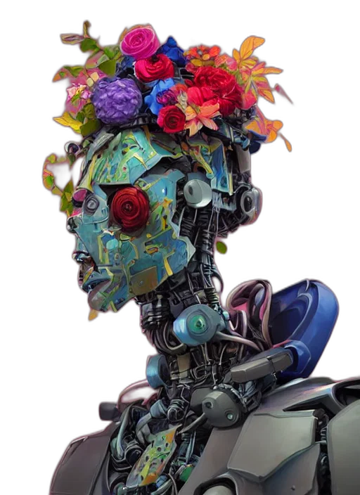 robot, crown, mask, face transparent PNG cut-out