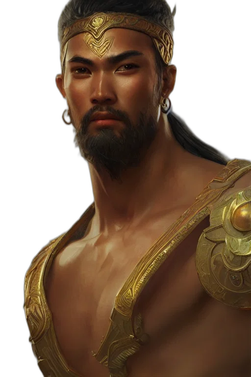 face, sword, staff, fantasy art transparent PNG cut-out