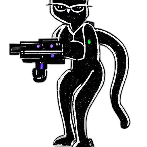 robot, weapon, staff, pixel art transparent PNG cut-out