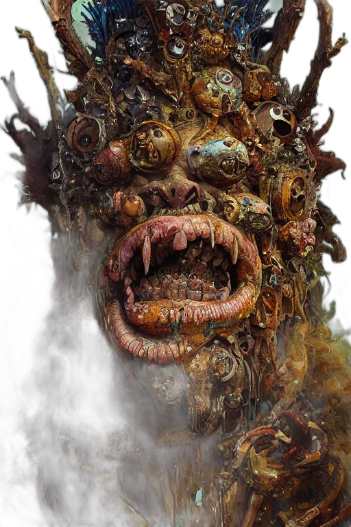 creature, face, mask, staff transparent PNG cut-out