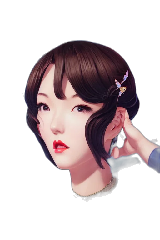 face, jewelry, staff, hair transparent PNG cut-out