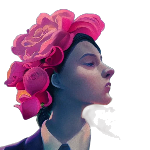 face, crown, flower, hat transparent PNG cut-out
