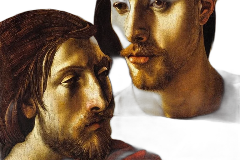 face, mask, photorealistic, oil painting transparent PNG cut-out