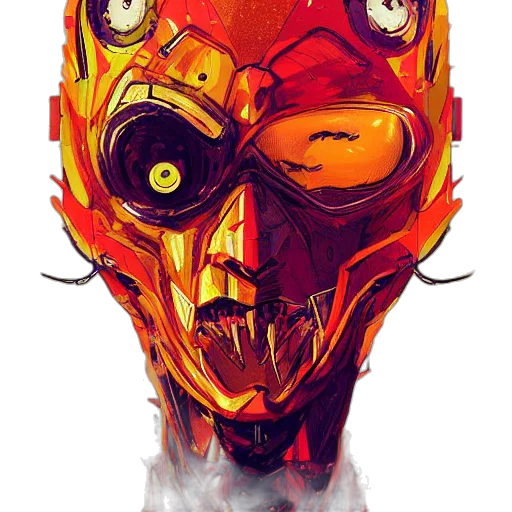 mask, face, robot, comic book art transparent PNG cut-out