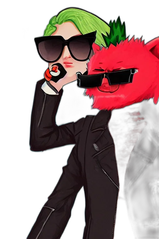 jacket, mask, staff, cartoon transparent PNG cut-out
