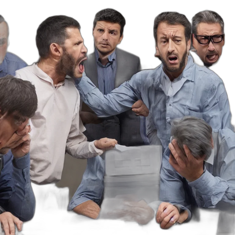 angry, man, complaining, about transparent PNG cut-out