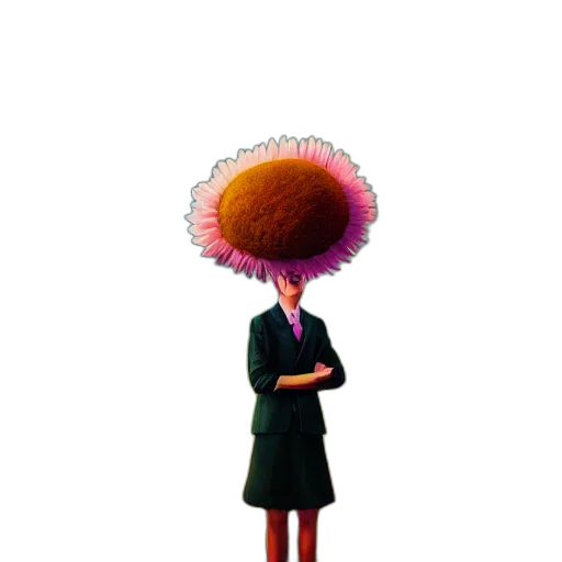 hat, umbrella, dress, staff transparent PNG cut-out