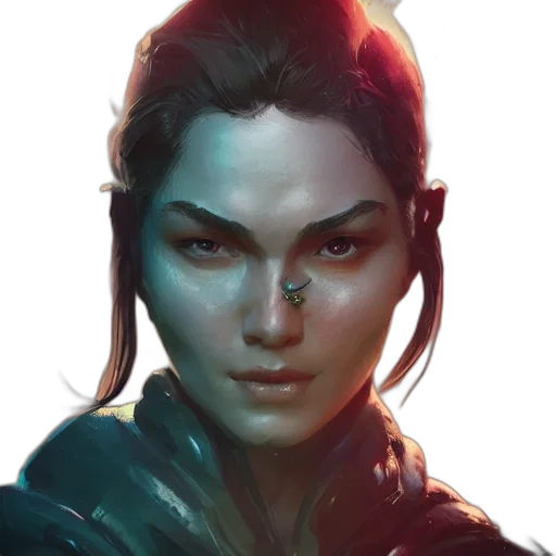 face, staff, mask, fantasy art transparent PNG cut-out