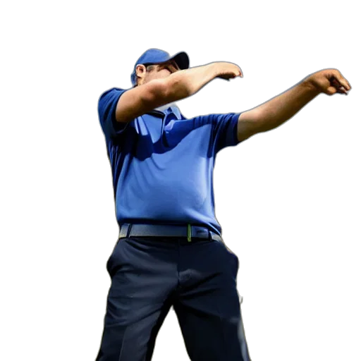 staff, man, golfing, pointing transparent PNG cut-out