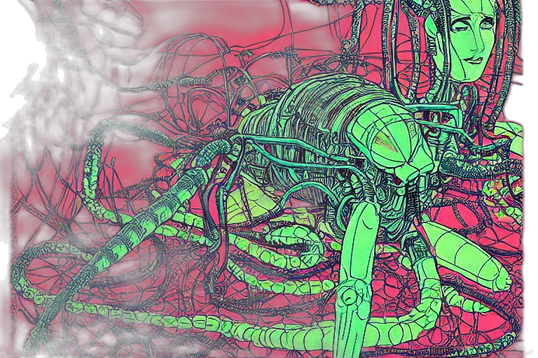 robot, creature, cyberpunk, concept art transparent PNG cut-out