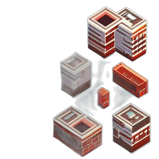 furniture, 3d render, pixel art, concept art transparent PNG cut-out