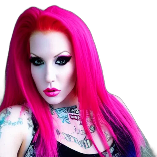 hair, photorealistic, cyberpunk, cartoon transparent PNG cut-out