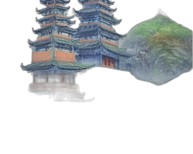 dragon, building, tree, hat transparent PNG cut-out