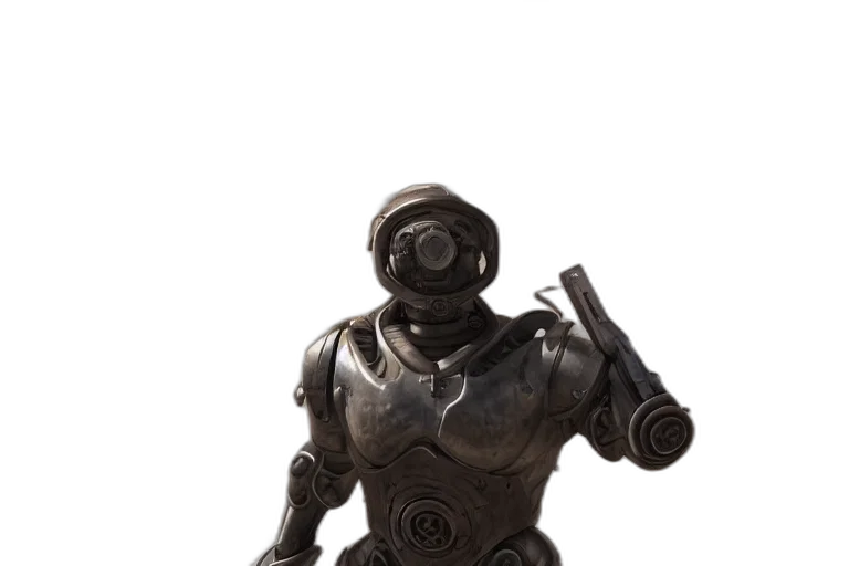 robot, staff, weapon, creature transparent PNG cut-out