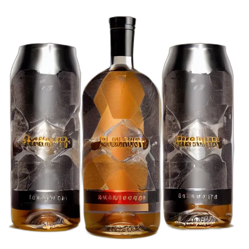bottle, liqueur, modern, design transparent PNG cut-out