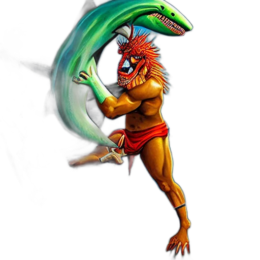 dragon, staff, creature, animal transparent PNG cut-out