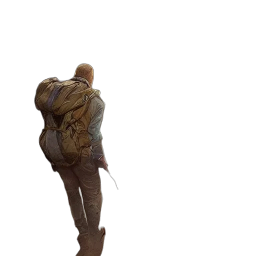 jacket, staff, creature, weapon transparent PNG cut-out