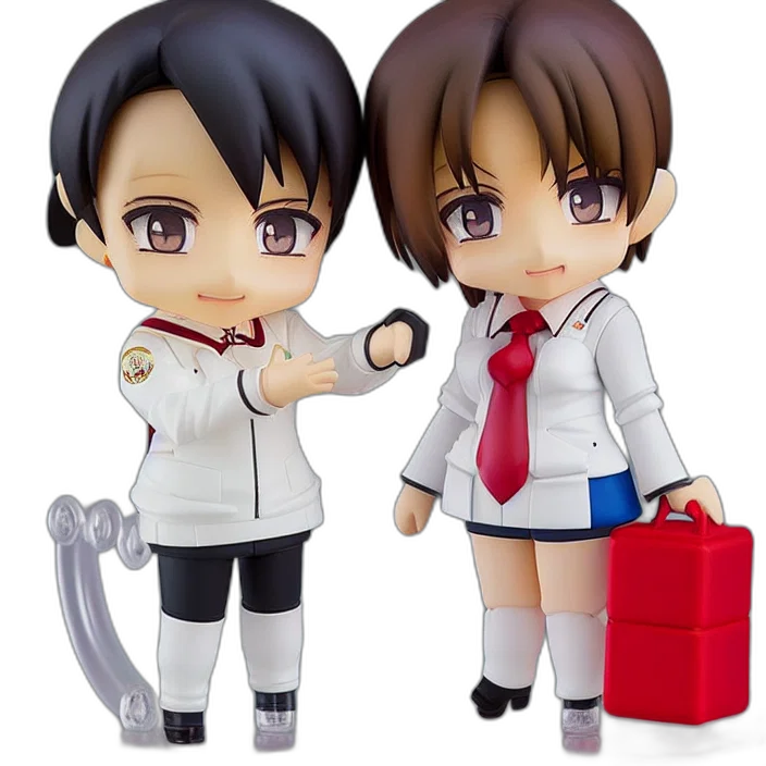 3d render, anime, nendoroid, lula transparent PNG cut-out