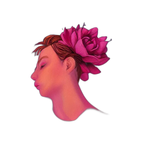 crown, flower, hat, face transparent PNG cut-out