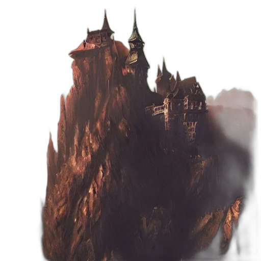 dragon, building, crown, staff transparent PNG cut-out