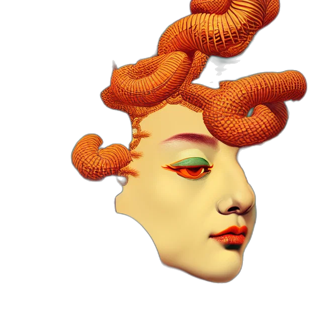 crown, hair, mask, face transparent PNG cut-out