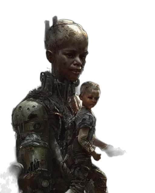 robot, face, concept art, fantasy art transparent PNG cut-out