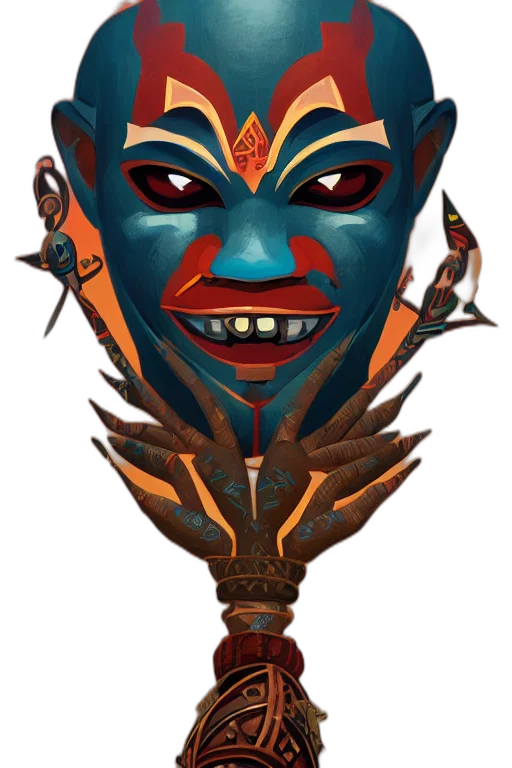 mask, face, crown, staff transparent PNG cut-out