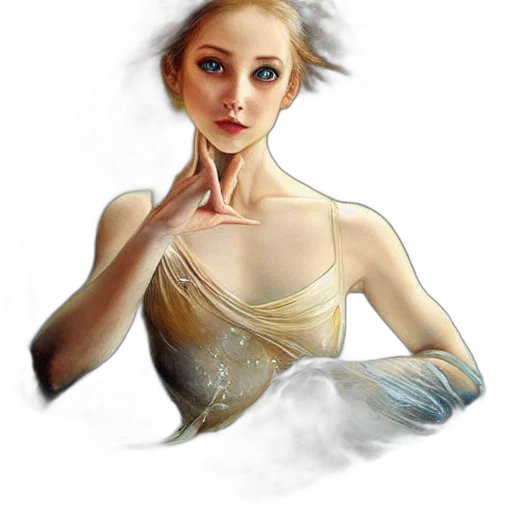dress, jewelry, face, staff transparent PNG cut-out