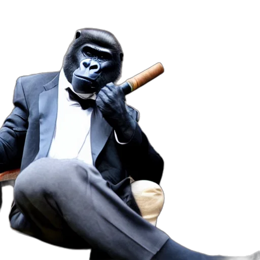 animal, concept art, gorilla, wearing transparent PNG cut-out