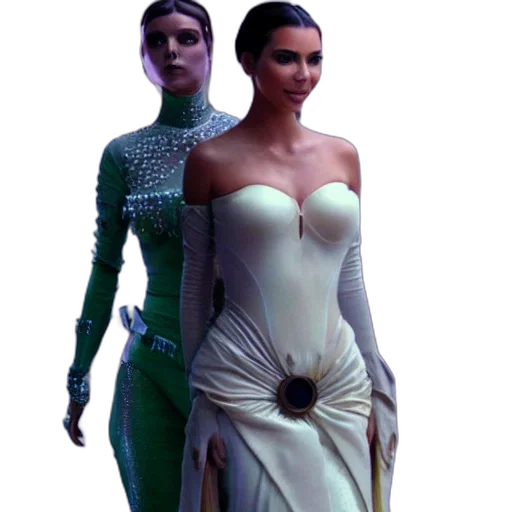 dress, jewelry, concept art, 3d render transparent PNG cut-out