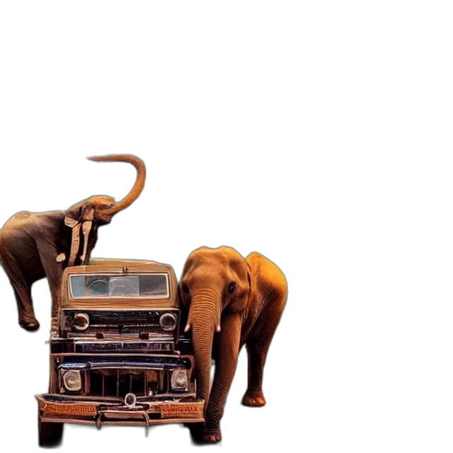 car, animal, concept art, photorealistic transparent PNG cut-out
