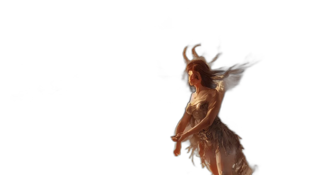 hair, dress, creature, photorealistic transparent PNG cut-out