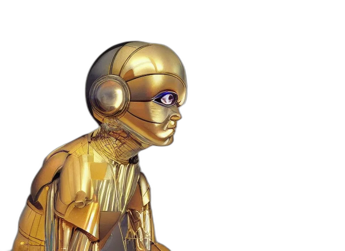 robot, concept art, 3d render, cyberpunk transparent PNG cut-out