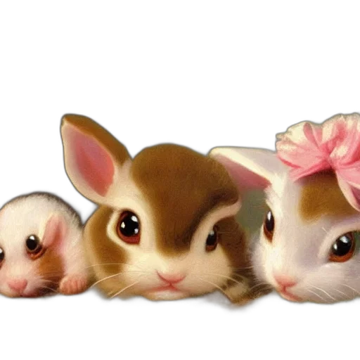 animal, photorealistic, 3d render, oil painting transparent PNG cut-out