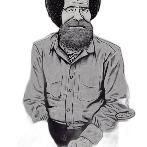 hair, staff, hat, jacket transparent PNG cut-out