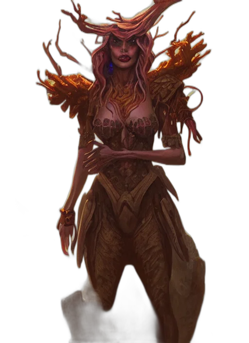 creature, staff, dress, concept art transparent PNG cut-out