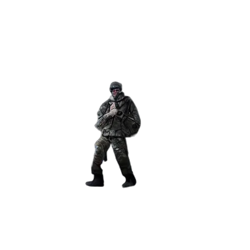 jacket, staff, weapon, robot transparent PNG cut-out