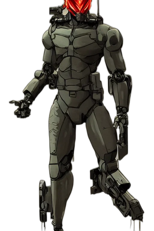 robot, weapon, concept art, 3d render transparent PNG cut-out