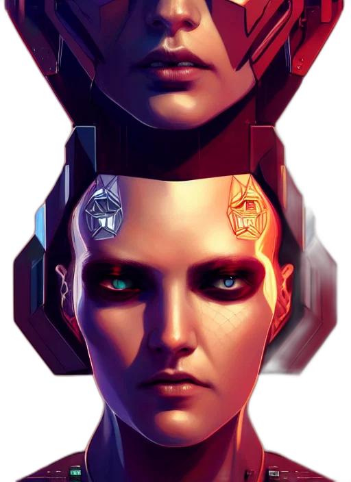 robot, face, mask, cyberpunk transparent PNG cut-out