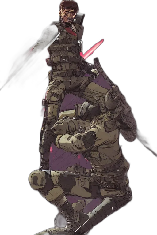 weapon, sword, staff, jacket transparent PNG cut-out